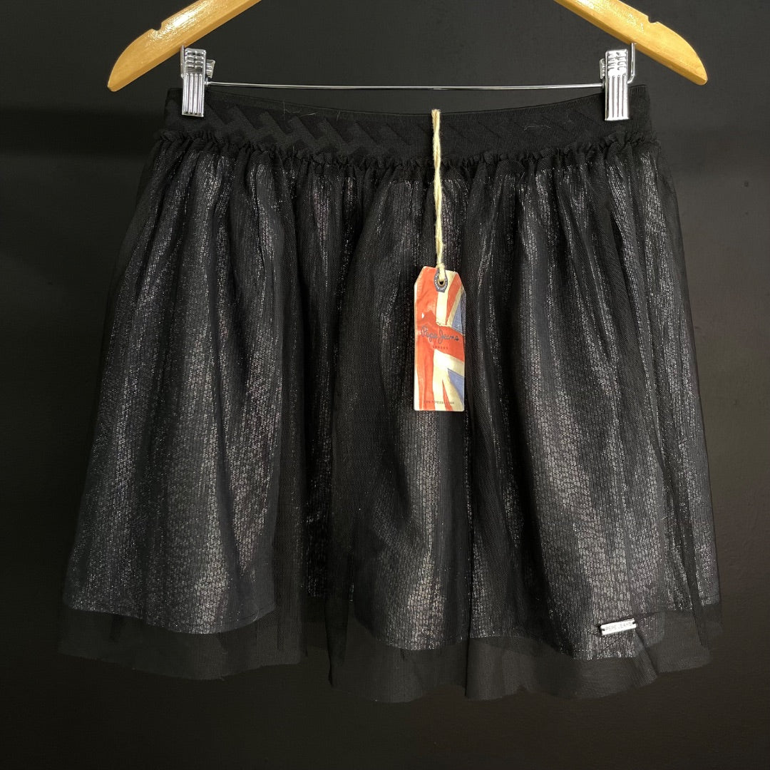 PEPE JEANS Pollera Mini Negro Talle 14