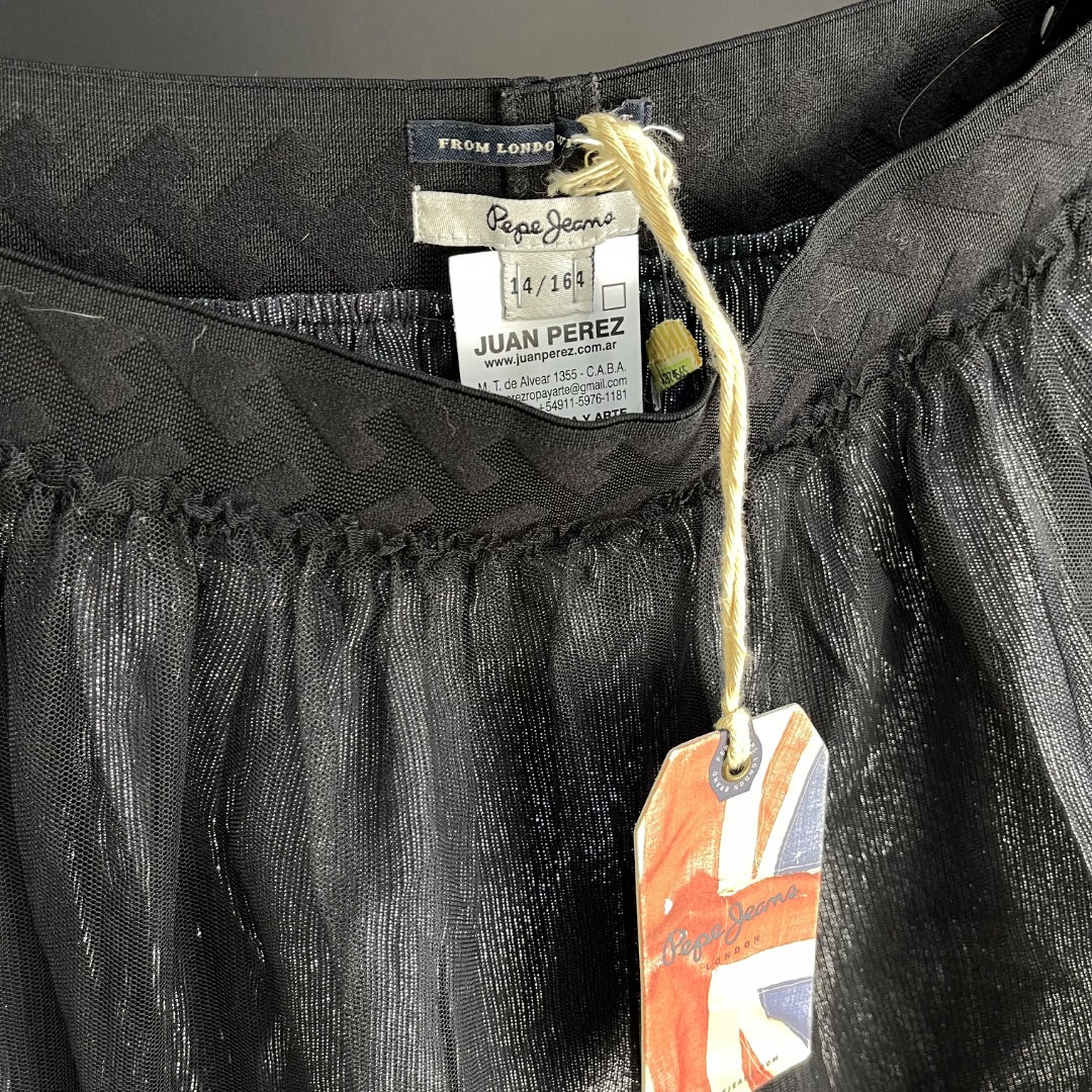 PEPE JEANS Pollera Mini Negro Talle 14