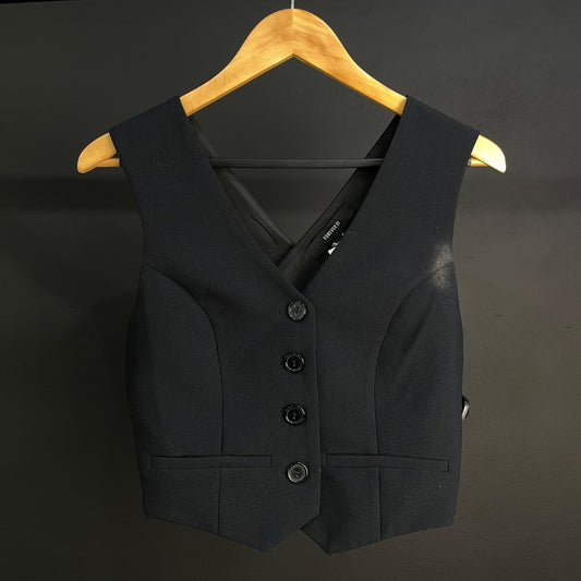 FOREVER Chaleco Corto Negro Talle S