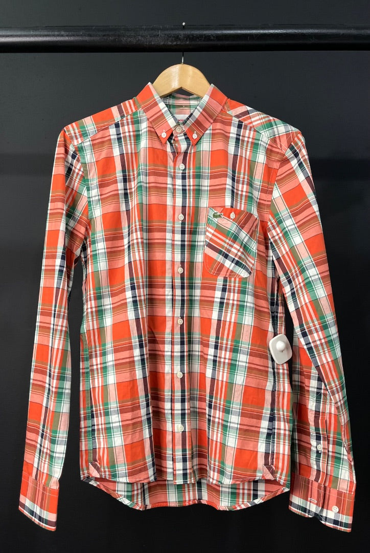 LACOSTE  Camisa Manga Larga  Varios Cuadros  Talle 38