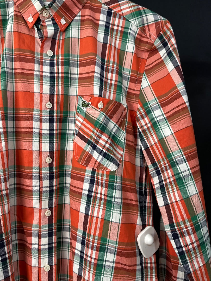 LACOSTE  Camisa Manga Larga  Varios Cuadros  Talle 38