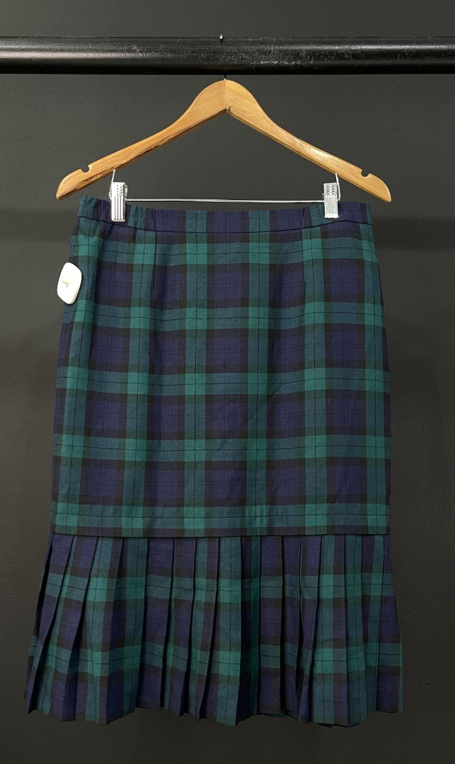 SIN MARCA Pollera Larga Varios Escoces Verde Talle 38