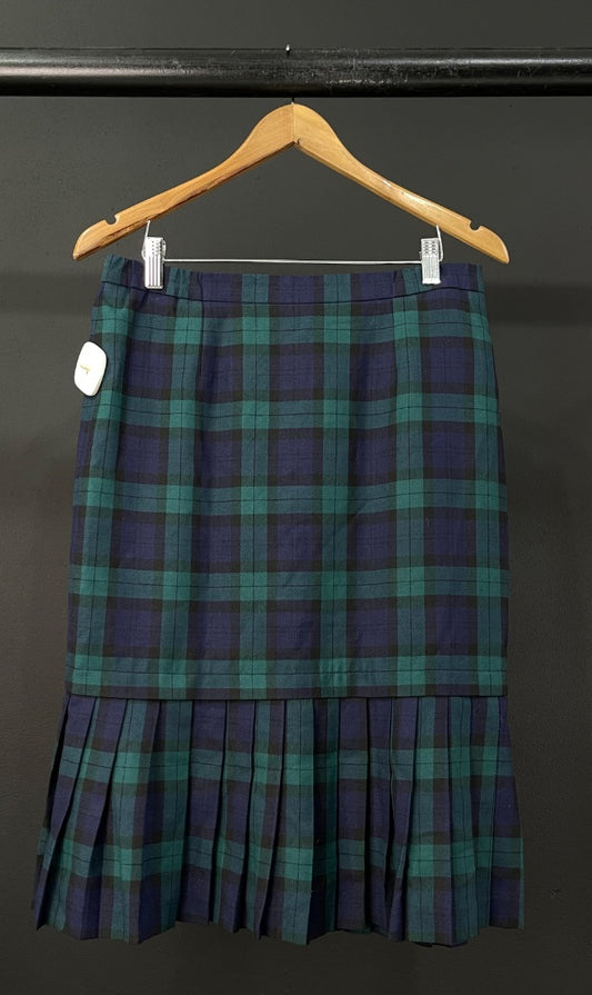 SIN MARCA Pollera Larga Varios Escoces Verde Talle 38