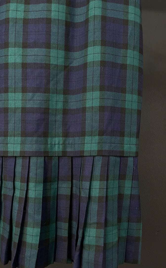 SIN MARCA Pollera Larga Varios Escoces Verde Talle 38