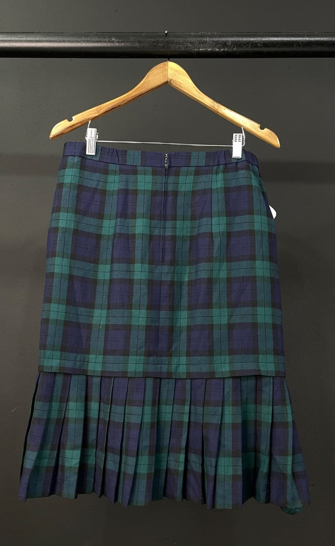 SIN MARCA Pollera Larga Varios Escoces Verde Talle 38