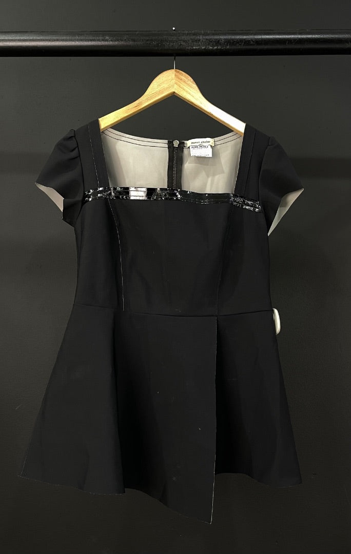 JAZMIN CHEBAR Vestido Manga Corta Negro Talle 3