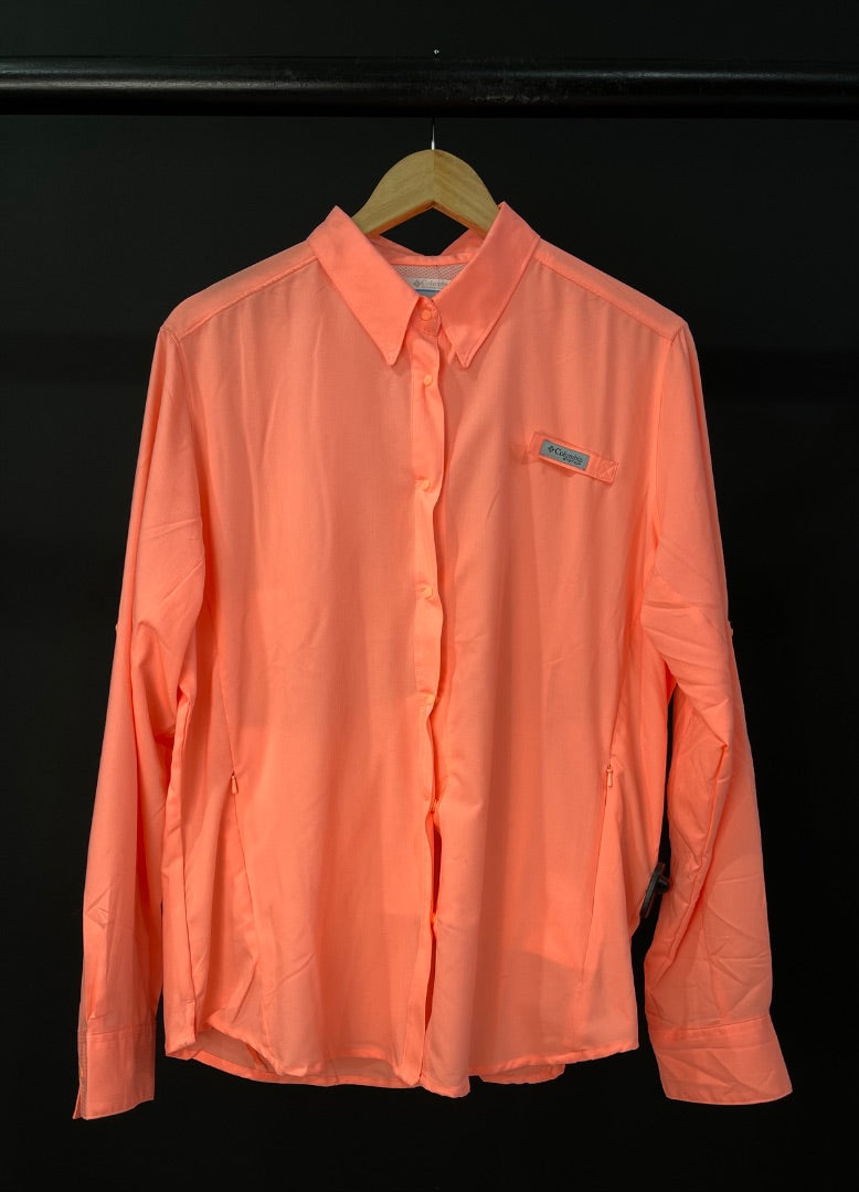 COLUMBIA  Camisa Manga Larga  Color Naranja  Talle XL