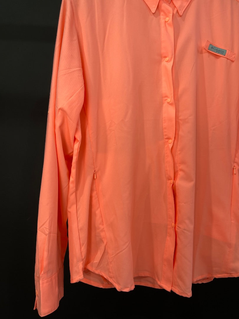 COLUMBIA  Camisa Manga Larga  Color Naranja  Talle XL