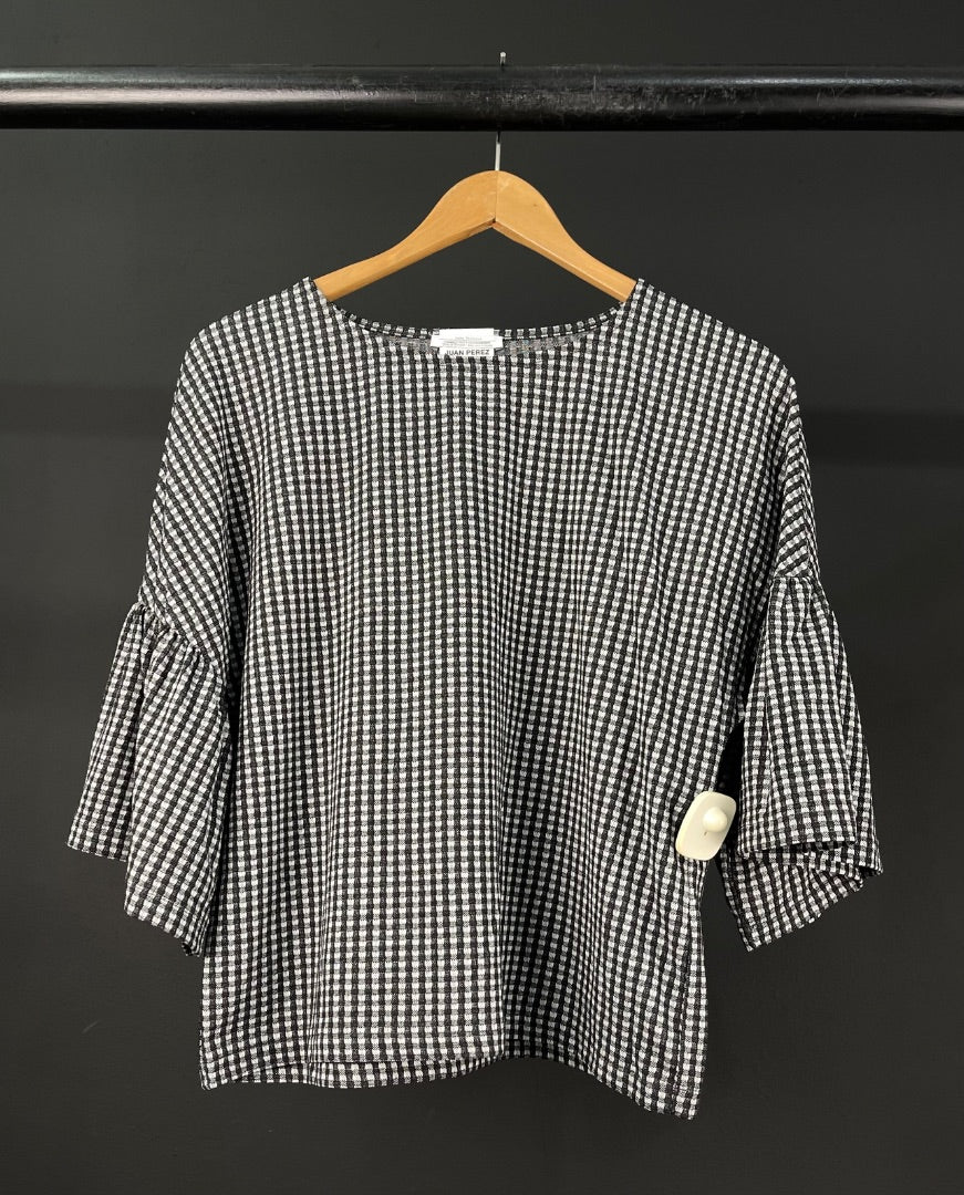 ZARA Blusa Varios Blanco Y Negro Talle S