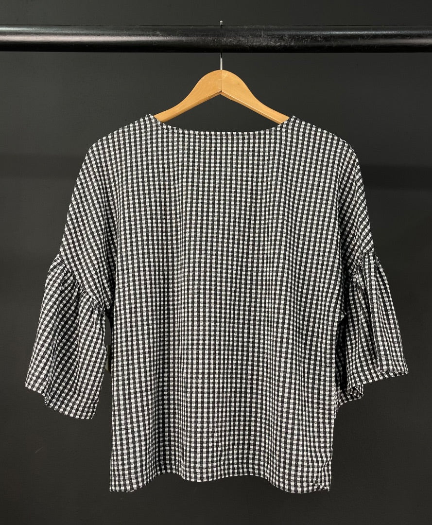 ZARA Blusa Varios Blanco Y Negro Talle S