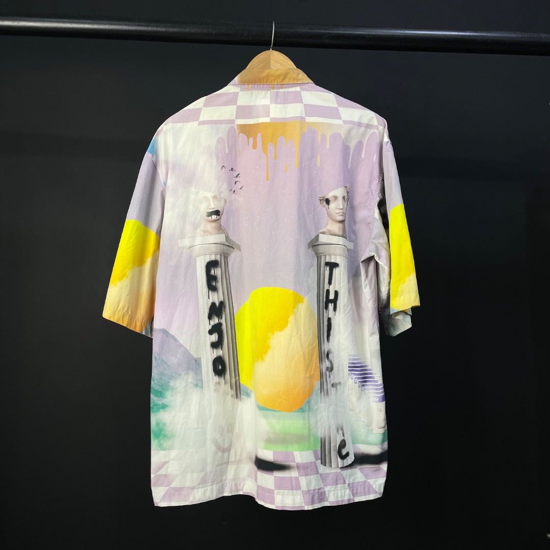 BERSHKA  Camisa Manga Corta  Varios  Estampado  Talle L