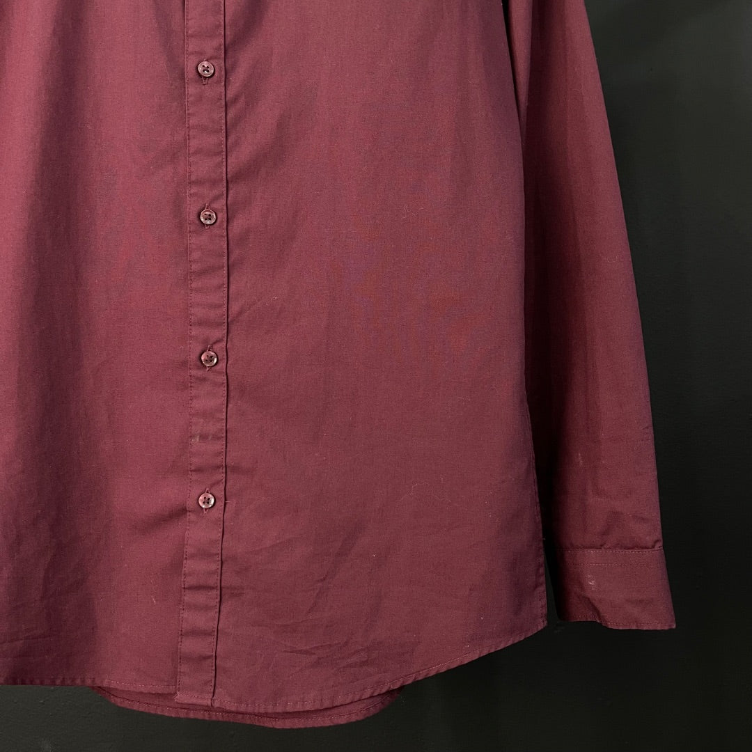 H&M Camisa Manga Larga Bordeaux Talle S
