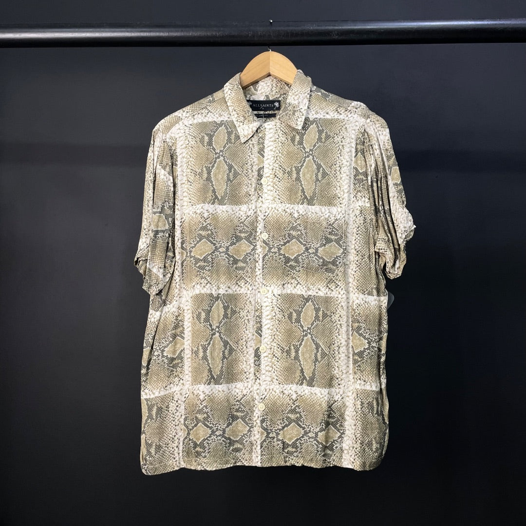 ALL SAINTS Camisa Manga Corta Varios  Reptil Talle M