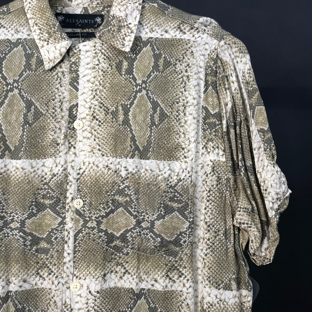 ALL SAINTS Camisa Manga Corta Varios  Reptil Talle M