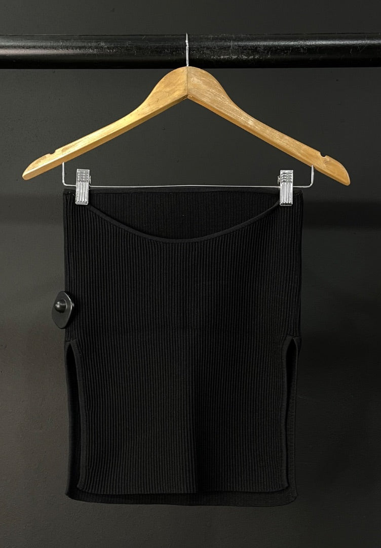 SCULPT KNIT Top Strapless Negro Talle S