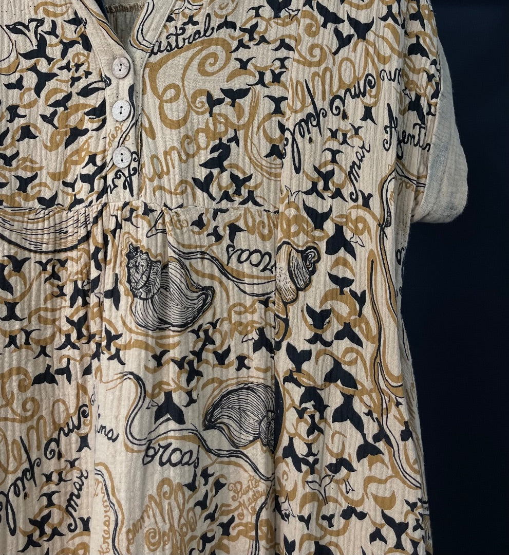 JUANA DE ARCO Vestido Manga Corta Varios  Estampado Talle L