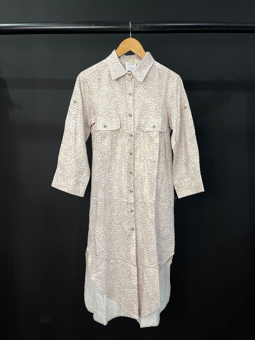 JAZMIN CHEBAR Vestido Manga Larga Varios Animal Print Talle 42