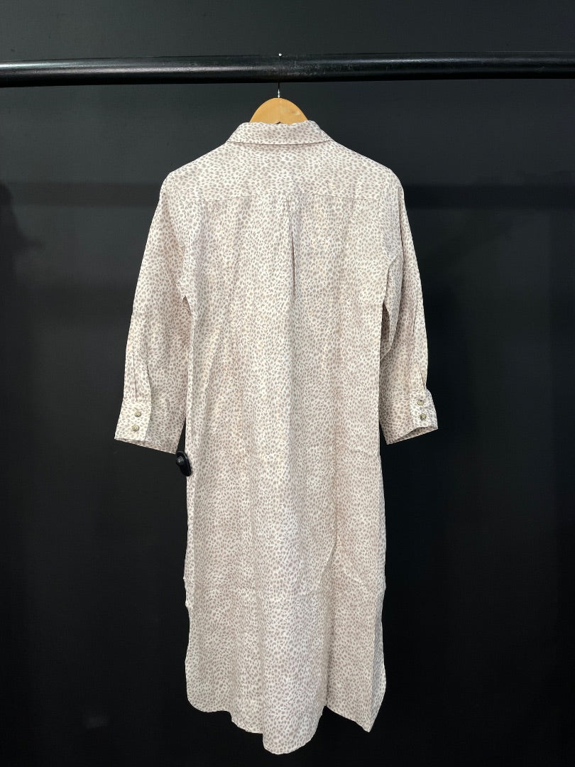 JAZMIN CHEBAR Vestido Manga Larga Varios Animal Print Talle 42
