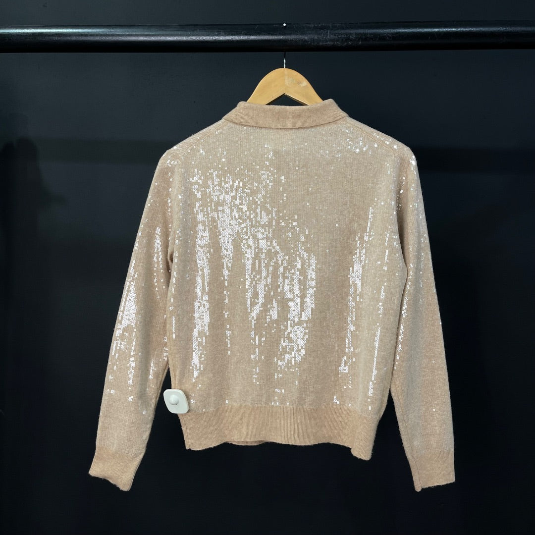 ZARA Sweater Abierto Beige Talle S