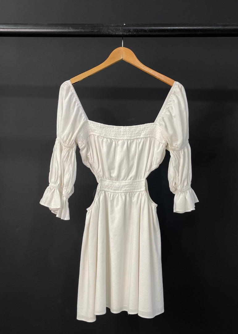 SIN MARCA  Vestido Manga Larga  Blanco  Talle S