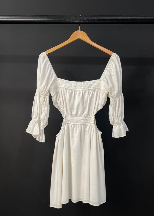SIN MARCA  Vestido Manga Larga  Blanco  Talle S