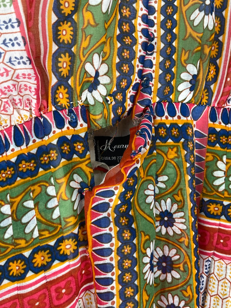 HENRY COSTER Vestido Manga Larga Varios  Estampado Talle M