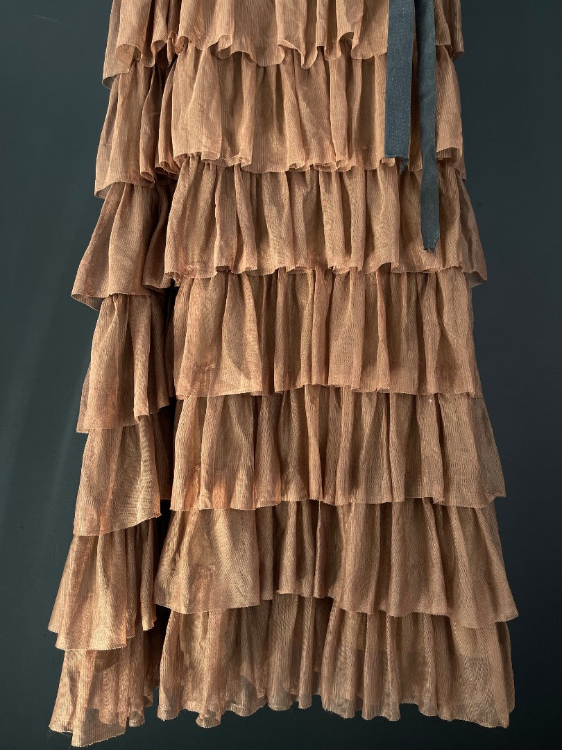 ZARA Vestido Strapless Marron Talle M