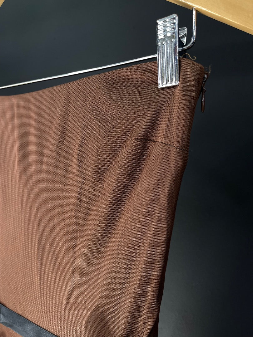 ZARA Vestido Strapless Marron Talle M