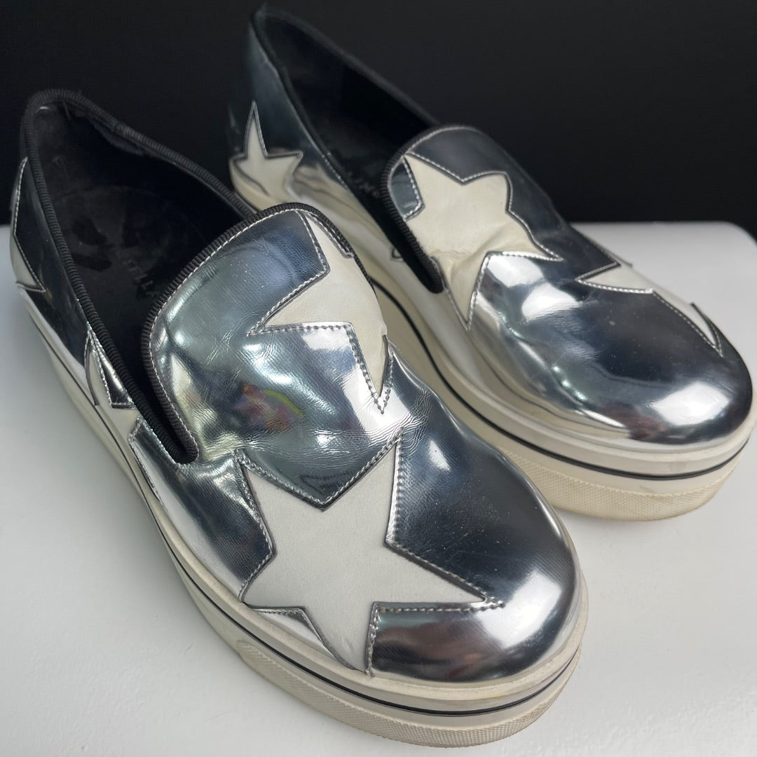 STELLA MCCARTNEY Mocasines Plateado Talle 36