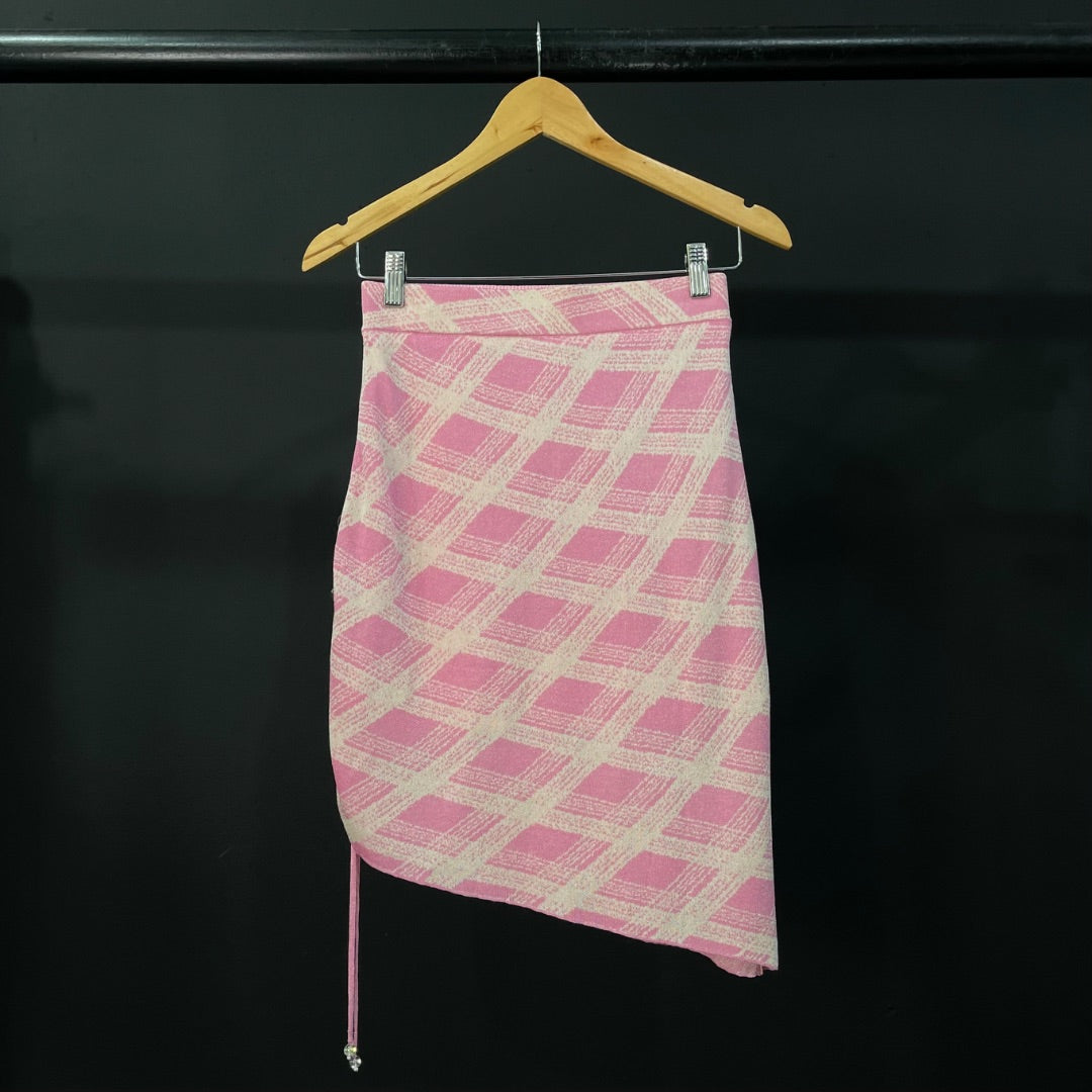 LENGBIAN Pollera Mini Rosa Talle S