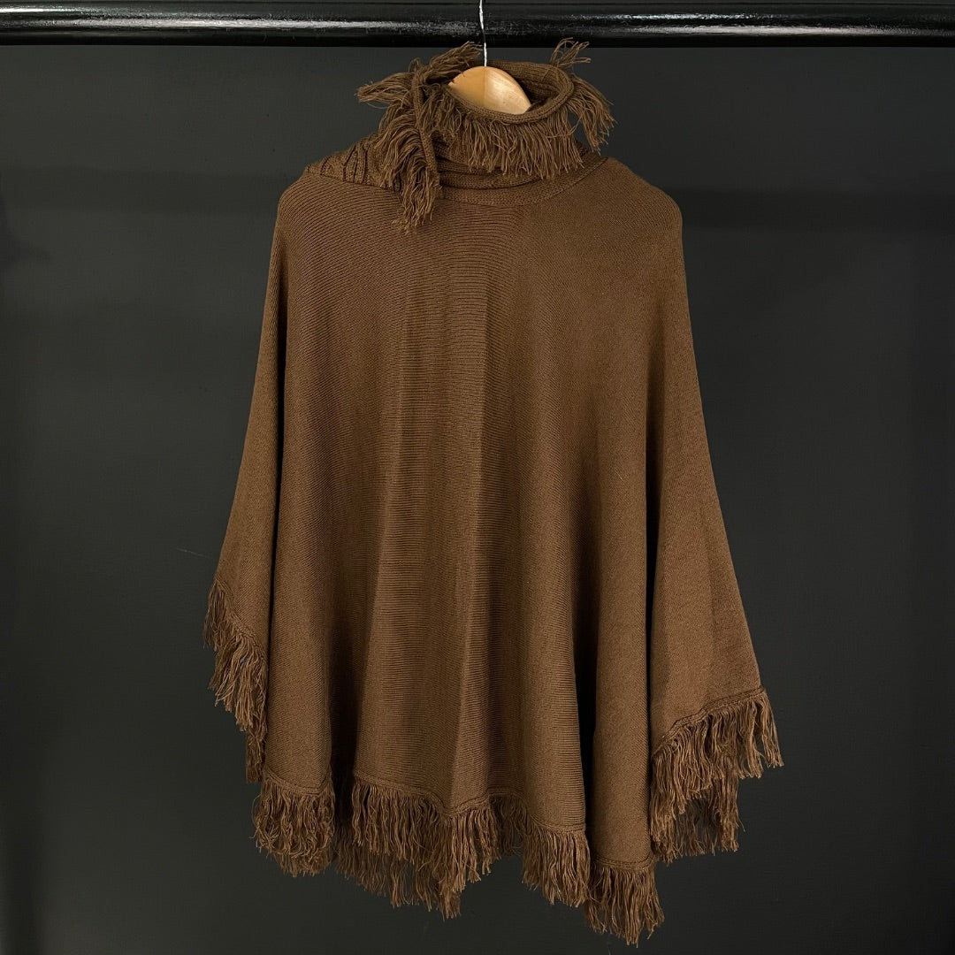 SIN MARCA Poncho Marron Talle Unico