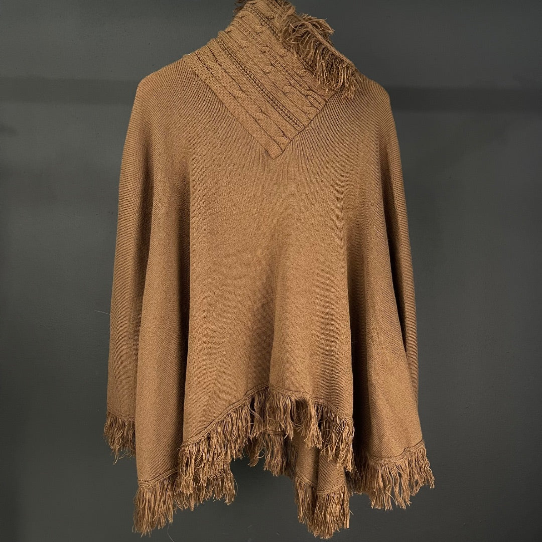 SIN MARCA Poncho Marron Talle Unico