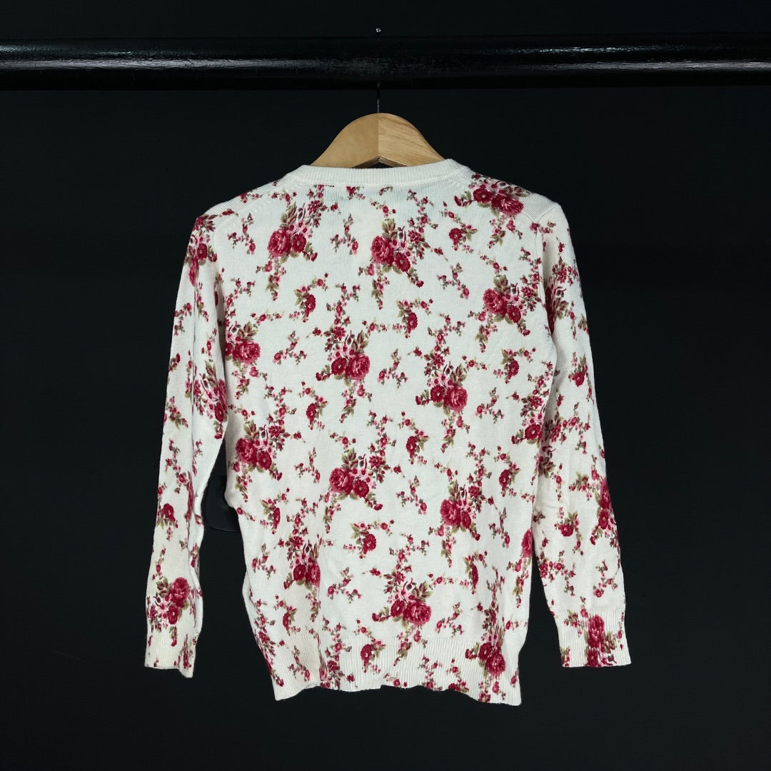 AKIABARA Sweater Abierto Varios Floral Talle 8