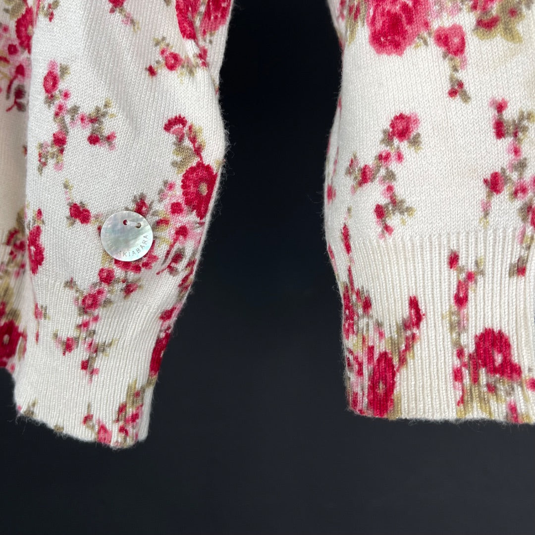 AKIABARA Sweater Abierto Varios Floral Talle 8