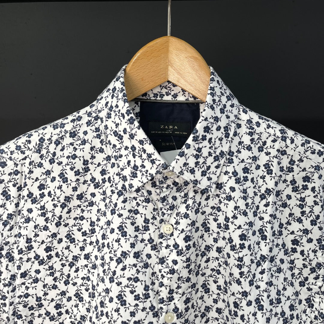 ZARA Camisa Manga Larga Varios Floral Talle M