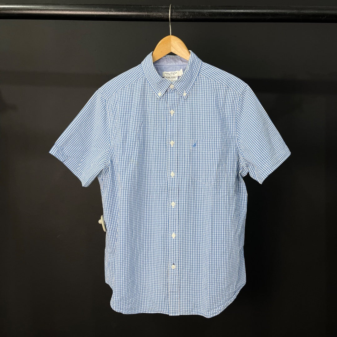NAUTICA Camisa Manga Corta Varios  Cuadrille Talle L