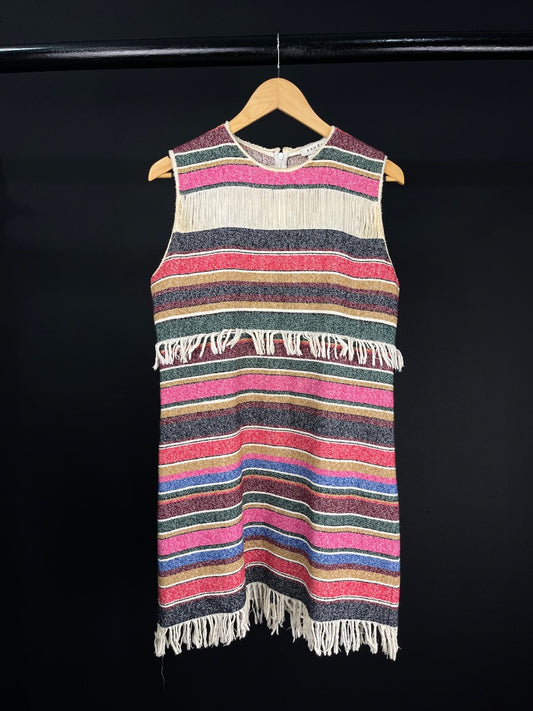 SANDRO Vestido Sin Manga Varios Rayado Talle M