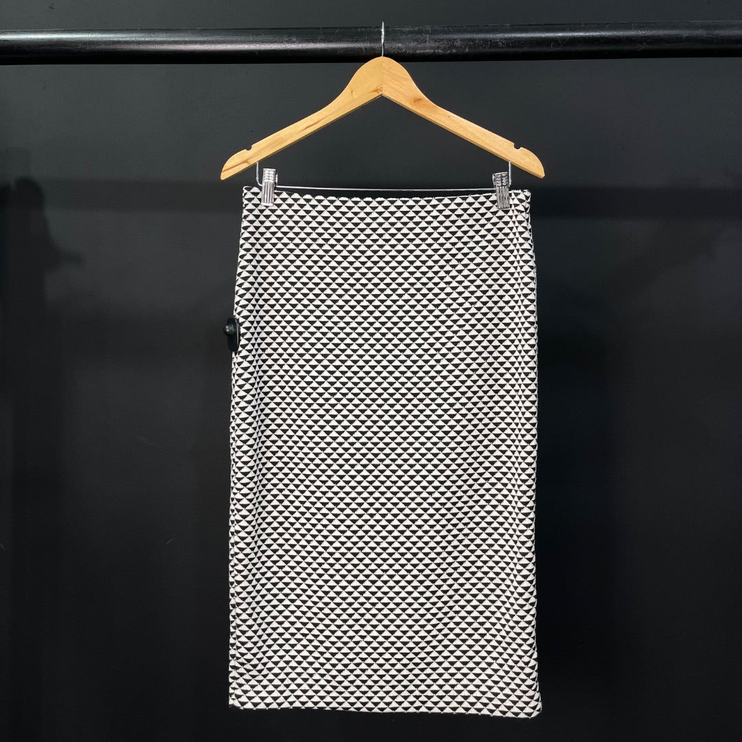 H&M Pollera Larga Varios Beige Y Negro Talle M