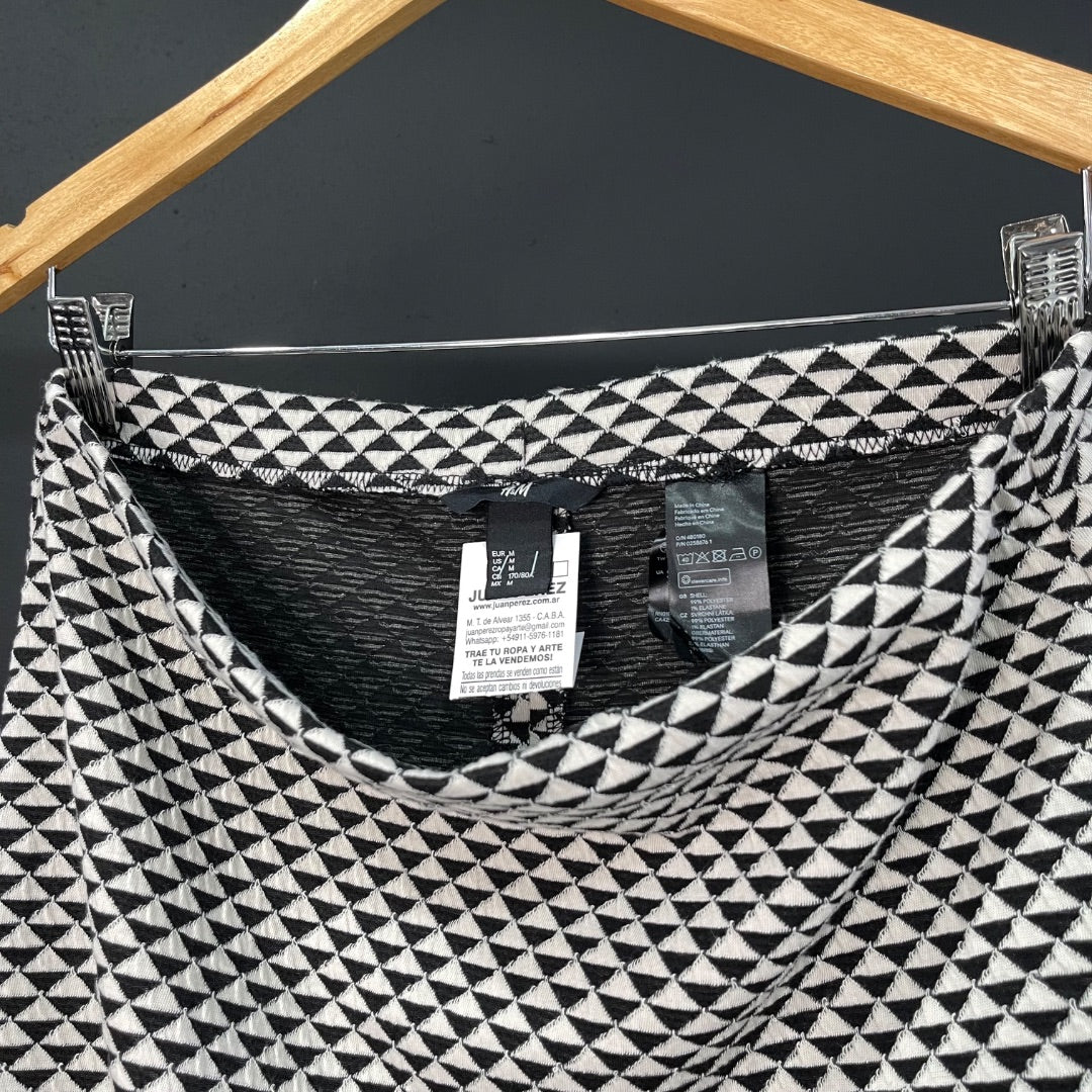 H&M Pollera Larga Varios Beige Y Negro Talle M