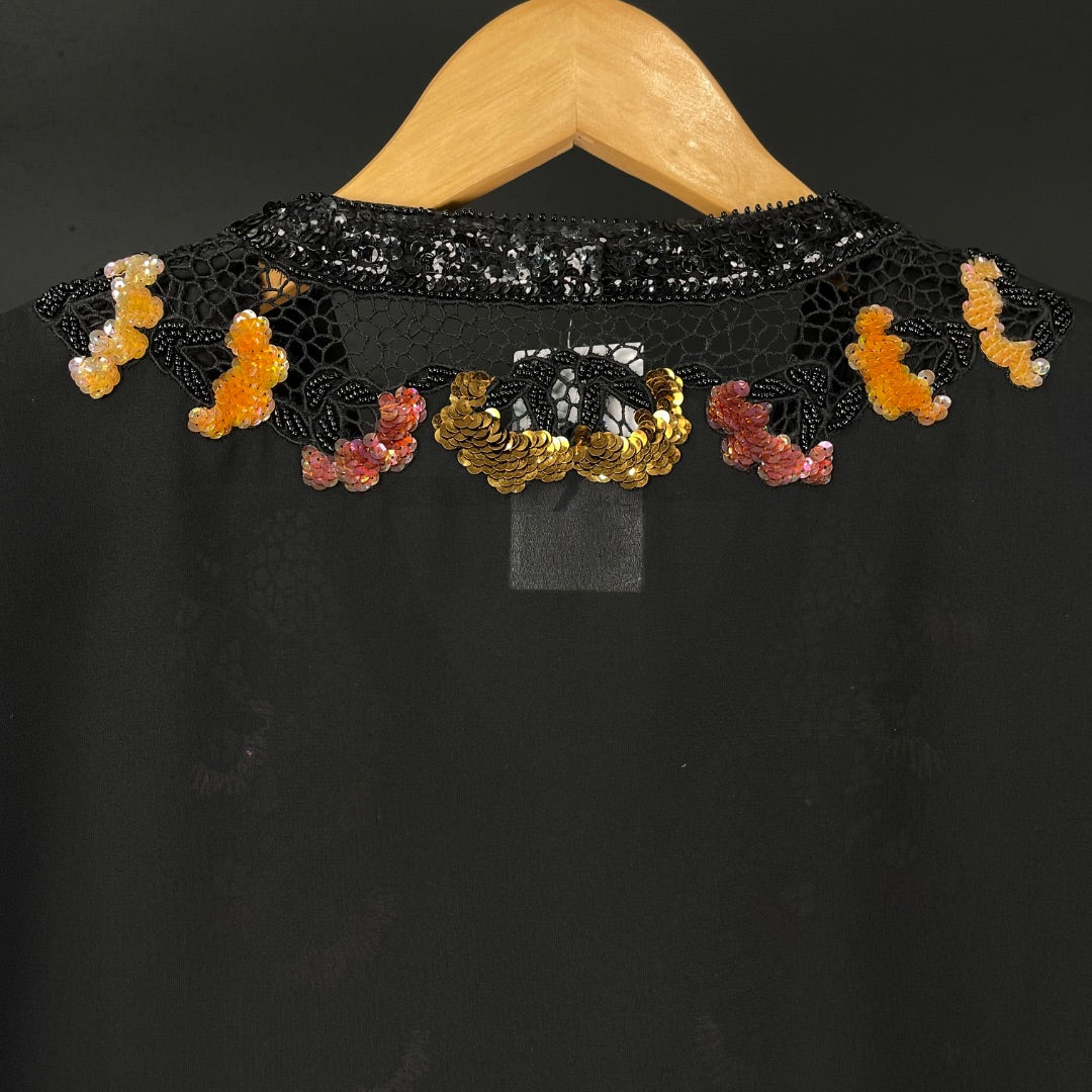 SIN MARCA Blusa Manga Corta Cmbh Negro Talle M
