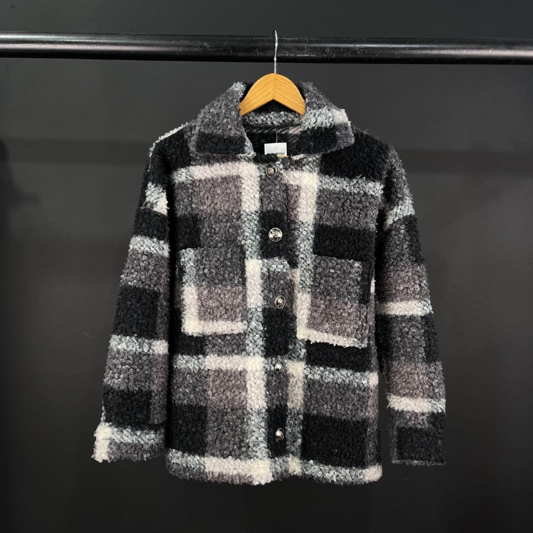 HOLLER  Camisaco  Varios Cuadros Gris  Talle 2