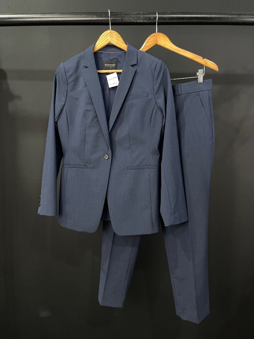 BANANA REPUBLIC Conjunto X2 Pantalon Y Saco Azul Talle 8