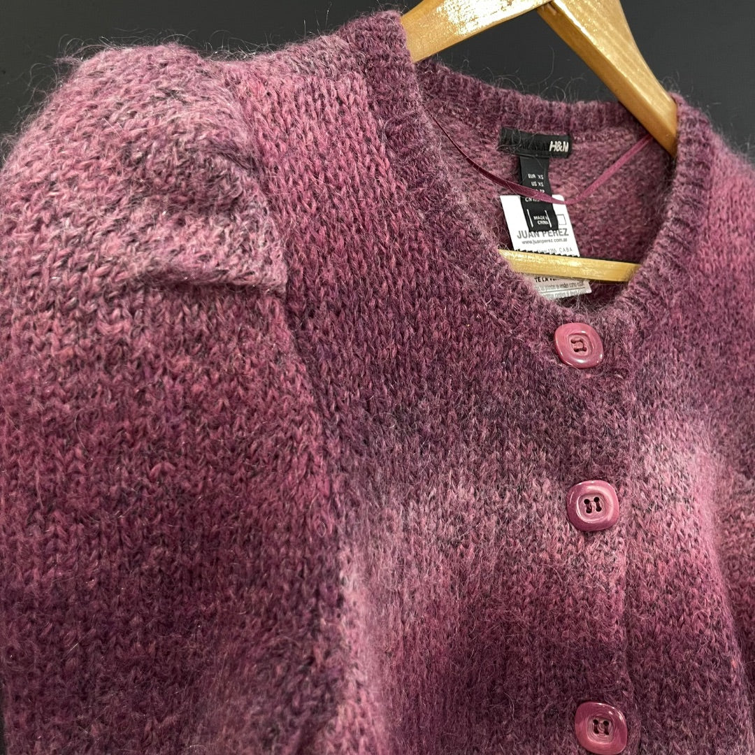H&M Sweater Abierto Violeta Talle XS