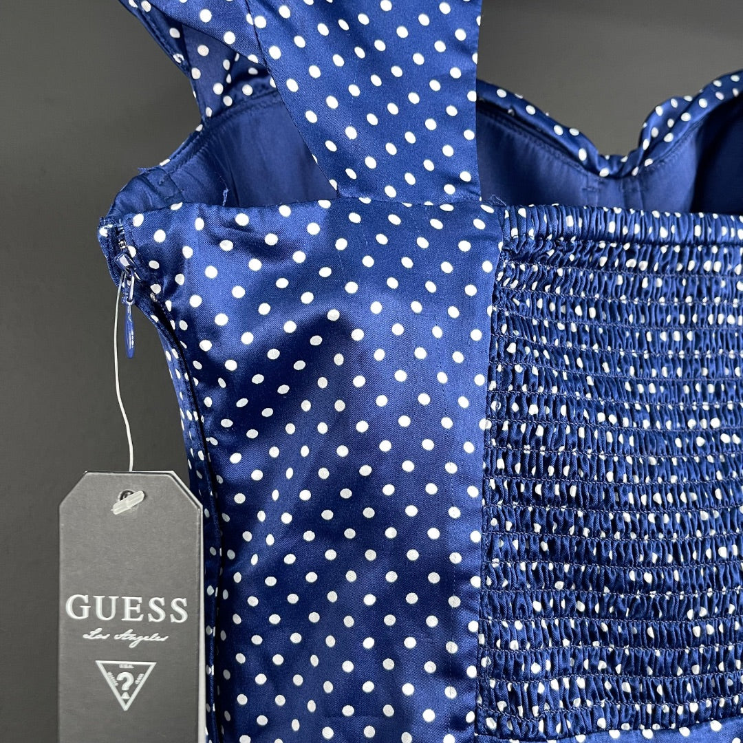 GUESS Vestido Manga Corta Varios Lunares Talle 8