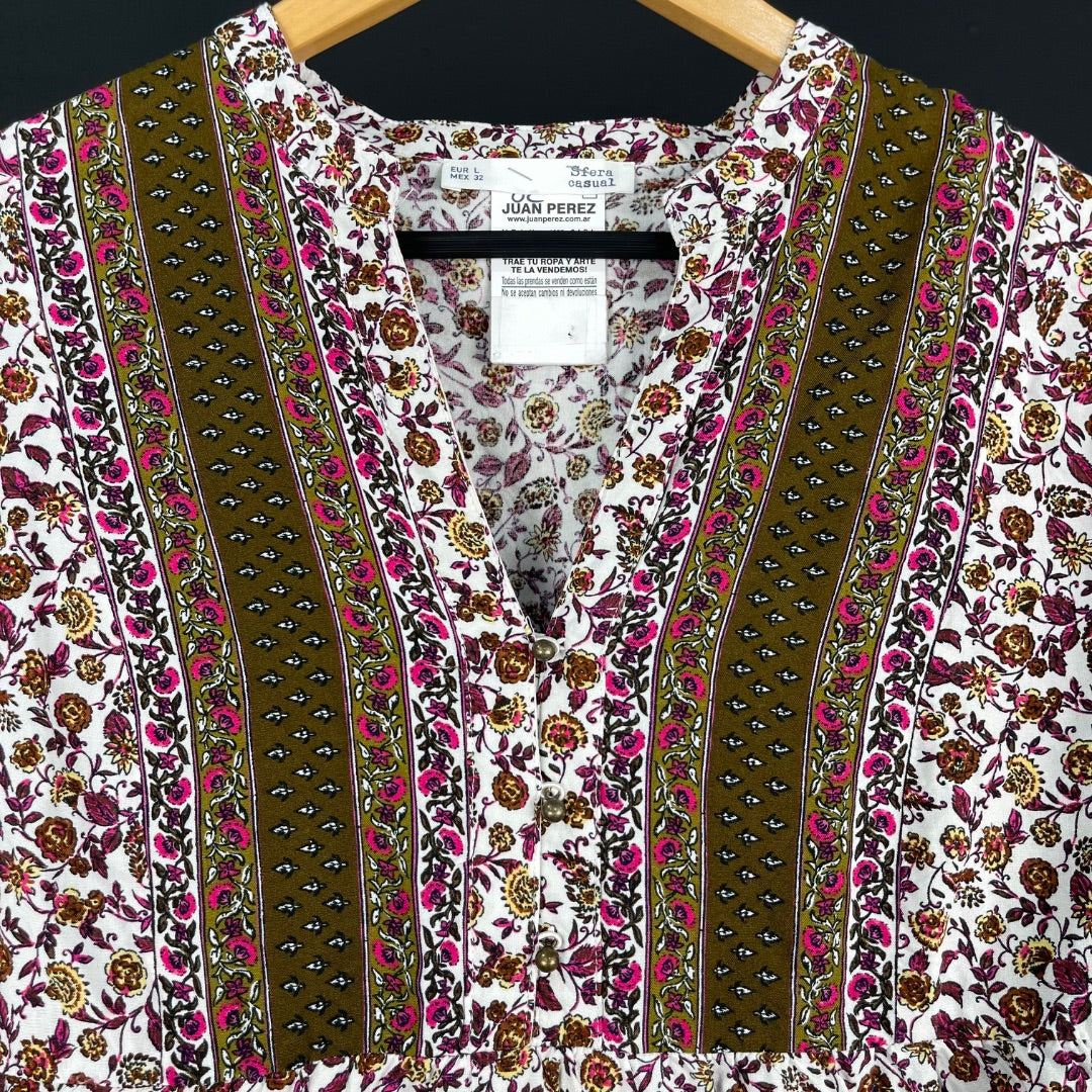 SFERA Blusa Manga 3/4 Varios Floral Talle L