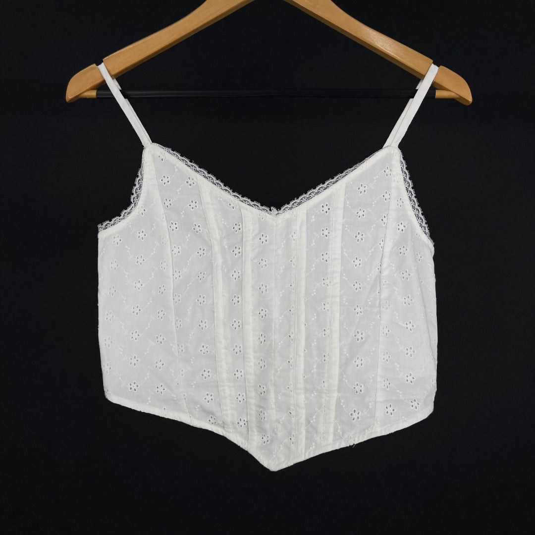 SWEET Top Sin Mangas Blanco Talle S
