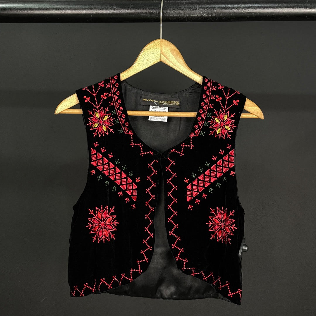 DE LA OSTIA Chaleco Corto Negro Talle S