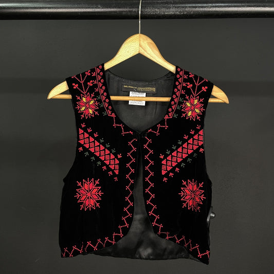 DE LA OSTIA Chaleco Corto Negro Talle S