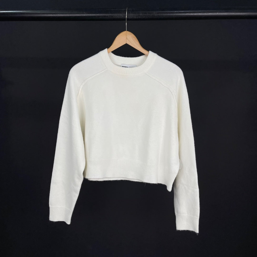 BERSHKA Sweater Blanco Talle S