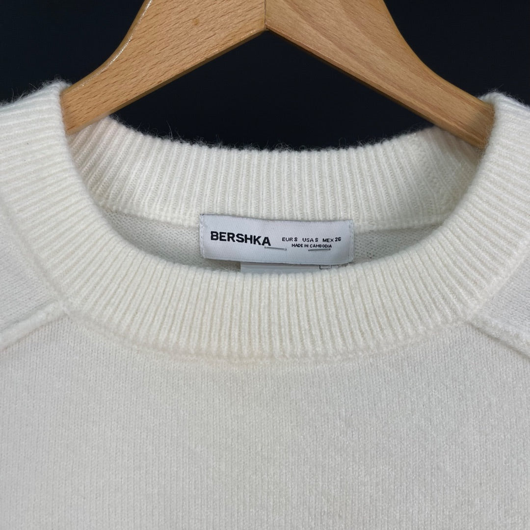 BERSHKA Sweater Blanco Talle S